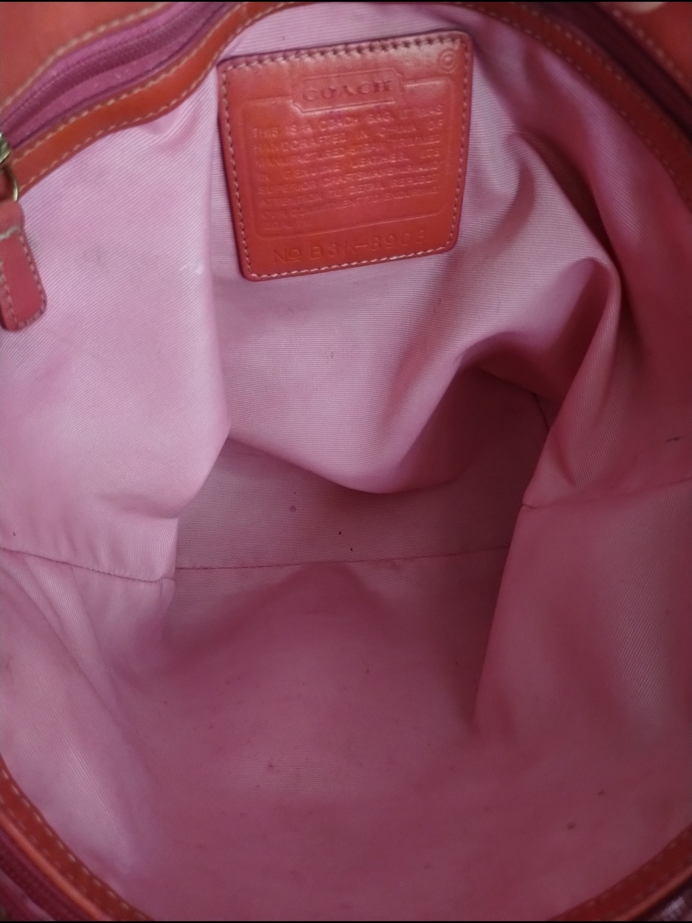 Coach Cabana Straw Woven Style #8908 In Pink Ombre Wash Tote Bag - Picture 10 of 12